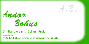 andor bohus business card